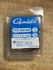 Gamakatsu 100ct. 3/0 Offset Shank Worm Hooks Bronze 07113