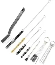 YUENTOEN 21Pcs Multi-Purpose Spray Gun Cleaning Kit, Nylon Brushes Paint Gun Cleaning Kit, Mini Brushes & Needles Metal Tube Cleaning Brush for Clean Tubes, Pipes Pick Nozzles