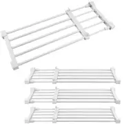 4 Pcs Closet Tension Shelf Metal Expandable Closet Shelf Dividers Adjustable ...