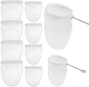DJAPWPX Filter Bags with Stainless Steel Handle Ultra Fine Mesh Strainer Bag with Zipper Nut Milk Bag Cheese Cloth Bags Mesh Strainer Bag for Nut Milk Coffee Butter Juices Fresh Cheese (Style 02)