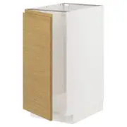 METOD base cab f sink/waste sorting, white/Voxtorp oak effect, 40x60 cm