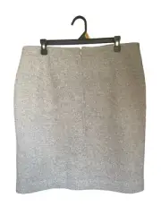 Ann Taylor Wool BlendSilver Gray Shimmery Straight Pencil Skirt Fully Lined 14