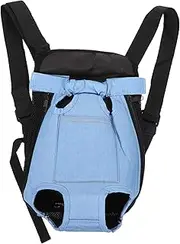 ORFOFE Travel Pet Carrier Backpack Portable Puppy Cat Pouch with Breathable Design for Outdoor Adventures Comfortable Double Shoulder Bag for Pets Light Blue Denim