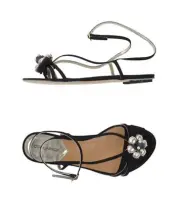 DSQUARED2 7 8 Jeweled Pearl Grosgrain Bow Ankle Strap Flat Sandals $890