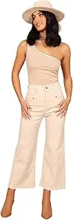 [Petal & Pup] Women's Georgette High Waisted Straight Leg Pants