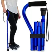 RMS Folding Cane with Offset Foam Handle, Adjustable Walking Stick with Carry...
