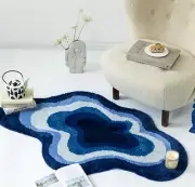 Nordic Blue Cloud Floor Rug Nonslip Accent Rug Carpet Mat Tufted Home Bedroom