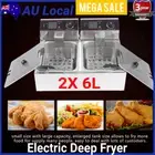 12L Commercial Electric Deep Fryer Double Basket Benchtop Cooker Fat Chip Fryer