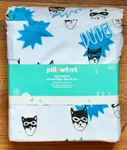 NEW Pillowfort BLUE CAT CAPERS Twin Size Sheet Set comfy soft microfiber