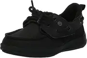 [Sperry] Unisex-Child Fairwater Plushwave Jr Boat Shoe, Black, 5.5 Little Kid