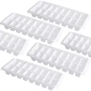 6 Pack White Ice Cube Tray,Ice Cube Trays Easy Release,16 Cube Trays,Plastic ...