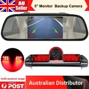 Rearview 5" Mirror Monitor +Brake Light Camera Kit For Fiat Ducato Citroen Relay