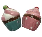 NIB! Amici Home Frosted Cupcakes Salt & Pepper Shakers-Pink and Blue GREAT GIFT