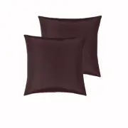 Satin European Pillowcases ( Pair ) CHOCOLATE