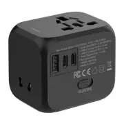 Universal Travel Adapter Worldwide Multi Plug UK EU AU US 2 TYPE-C USB A Charger