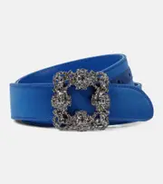 [Manolo Blahnik] Manolo Blahnik Embellished satin belt Inch 31.5 blue