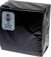 2000/Carton Caprice Lunch Napkin 2 Ply 320mm x 320mm Black - 100 Sheets/Pack (Standard Option)