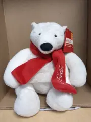 Coca Cola Polar Bear Plush 8 inches 2013 White Stuffed Animal Toy Red Scarf