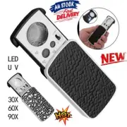 30x 60x 90x Jewelry Loupe Magnifier Loop Lighted Jewelers Magnifying Lens RK