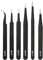 Precision Tweezer Kit - Anti-static Tweezer Kit Stainless Steel Tweezers Set - Precision Removal Tweezers Portable Professional Repair Tool for Soldering
