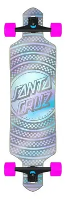 Skateboards Prismatic Dot Drop Through Longboard Cruzer, 9" x 36"