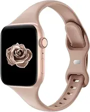 Acrbiutu Bands Compatible with Apple Watch 38mm 40mm 42mm 44mm, Slim Thin Narrow Replacement Silicone Sport Accessory Strap Wristband Compatible for iWatch SE Series 1/2/3/4/5/6 Women Men
