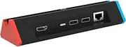 TV Dock for Switch/Switch OLED, Portable TV Dock with 1000Mbs LAN Port / 4K HD Adapter/Type C Port/USB Port for Official Switch LAN Model Blue&Red