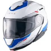 X.Lifetour Globe White Blue Flip Up Helmet