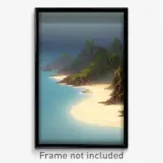 Pixel Art Poster - Drab Coast (8 Bit Psychedelic Trippy Weird Video Game Print)