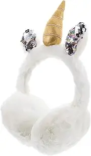 [Ipetboom] 1Pc Unicorn Design Winter Earmuffs for Plush Cold Ear Warmers Adorable Unicorn Ear Covers for Cold Weather and Outdoor Fun