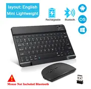 Mini Bluetooth Wireless Keyboard Mouse Set Rechargeable For Phone Tablet English Keyboards For Android ios Windows XP laptop PC Keyboard Mouse