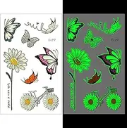 Butterflies with Flower Bike Temporary Tattoos Luminous Resin Stickers Glow in the Dark Fillers Craft