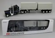 DCP 1:64 *BLACK & BLUE* Peterbilt 389 63" Midroof Container Trailer & Containers