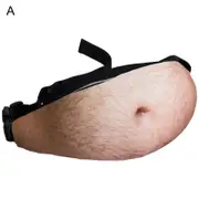 Waist Pack Realistic Looking Large Capacity Oxford Cloth 3D Artificial Dad Beer Belly Fanny Bag for Travel A