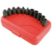 SUNEX TOOLS Impact Socket Sets 3/8" Drive SAE w/ Blow Mold Case (11-Piece)