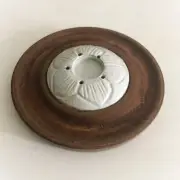 Wood & Soapstone Carved Flower Incense Stick & Cone Burner / Holder