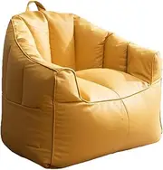 LASOUK Bean Bag Chair Cover (No Filler,Cover Only), Washable Indoor Outdoor Lazy Beanbag Sofa Sack Chair Cover W/Footstool, for Adults, Teens - 27.5X27.5X32.3In,Yellow