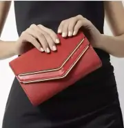 Aldo Melitoirpino Red Gold Evening Clutch Bag chain strap Shoulder New w/ tags
