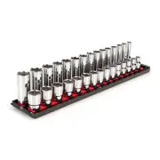 Tekton SHD92211 1/2" Drive 6-Point Socket Set, 30-Piece