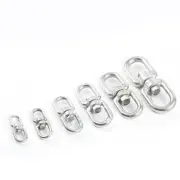 Double Swivel Eye Snap Chain Connector Ring Hook Circle Stainless Steel M4 - M28