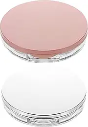 FRCOLOR 2pcs Empty Loose Powder Container with Puffs Cosmetic Make up Powder Compact Box Case Holder for Home Travel Blusher Powder Sub Packaging