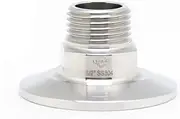 QiiMii 1.5" Tri Clamp Tri Clover Fittings to NPT 1/2" Male Thread Adaptor SS304