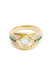 V BY Laura Vann The Olive 18kt Gold Vermeil Ring - Green M