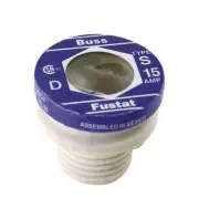 Bussmann BP/S-15 15A 125V ac 10kA Threaded Plug Fuse 6.6 L x 2.9 H x 6.4 W in.
