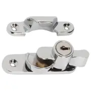Rounded Key Locking Sash Fastener, Satin Chrome
