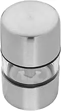 Kichvoe Salt and Pepper Transparent Tiny Pepper Mill Shaker Portable Coarseness Ceramic Salt Mini Seasoning Shaker for Home Restaurant Camping Travel Cooking BBQ