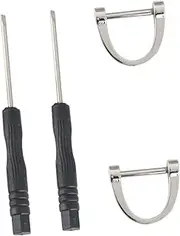 [LOLIPPYY] 2Pcs D Shaped Horseshoe Car Key Ring Simple Style Keychain Holder for Men Women Durable Key Holder for Personalization and Unique present Silver