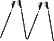 [Minkissy] 4pcs Metal Eyelash Brush Grooming Tool Stainless Steel Lash Comb for Eyelash Separator Mascara Application Portable Lash Separator Brush Set