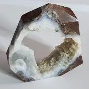 Polished Druzy Brown Agate Geode Tower - USA