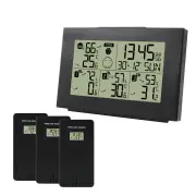 One for Three Digital Thermometer Hygrometer Alarm Clock Wireless Indoor Weather Station Dual Alarm Clock Electronic Cal